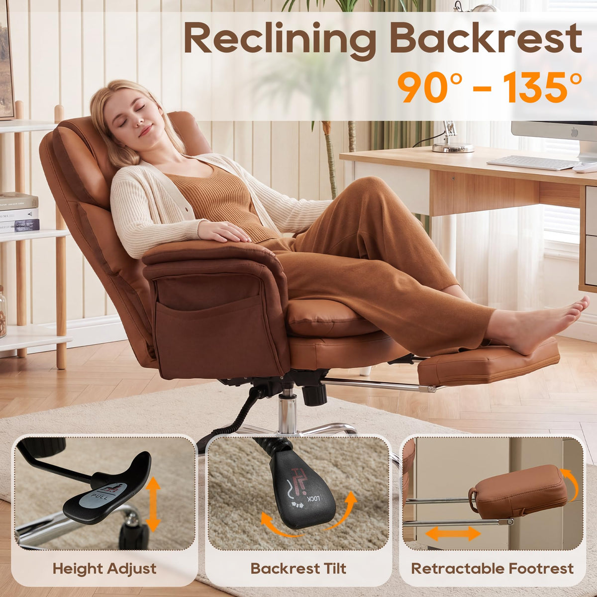 Criss Cross Legged Office Chair with Flip Armrests E313164