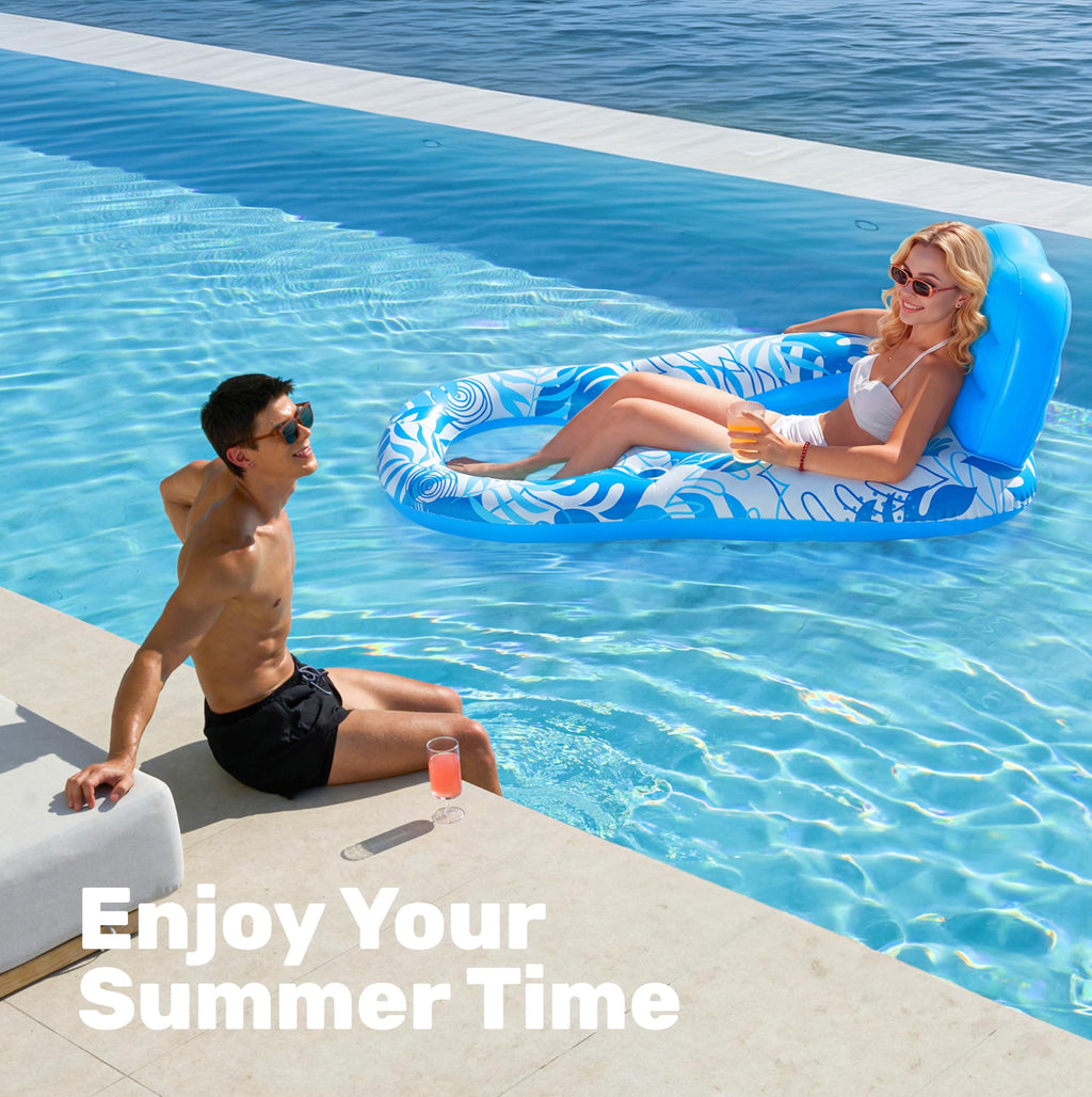 Inflatable Pool Float Lounger with Cup Holders Z794