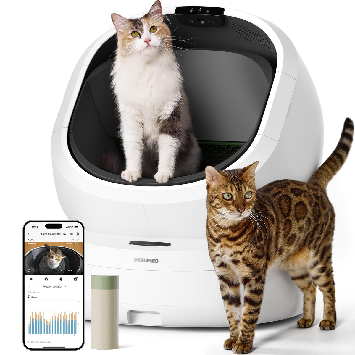 Automatic Self Cleaning Litter Box with AI Camera Z5916