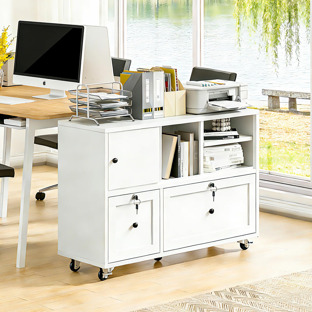 2 Drawer Mobile File Cabinet with Lock L25740