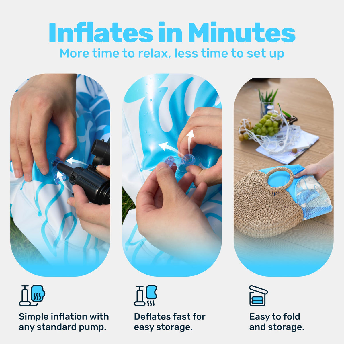 Inflatable Pool Float Lounger with Cup Holders Z794