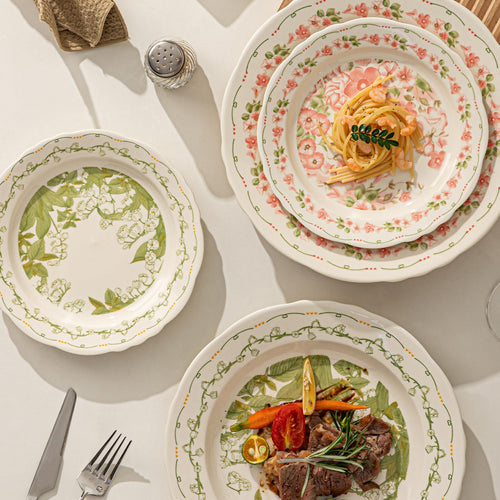12-Piece Ceramic Dinnerware Set, Service for 4, Cream White Y42974