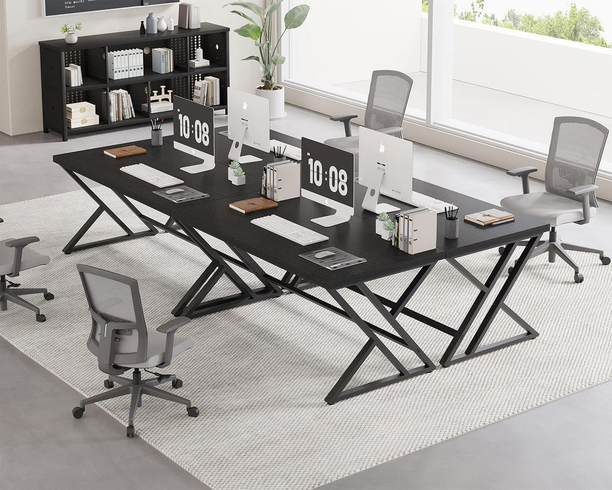 Black 47 Inch Metal and Wood Computer Desk H78100