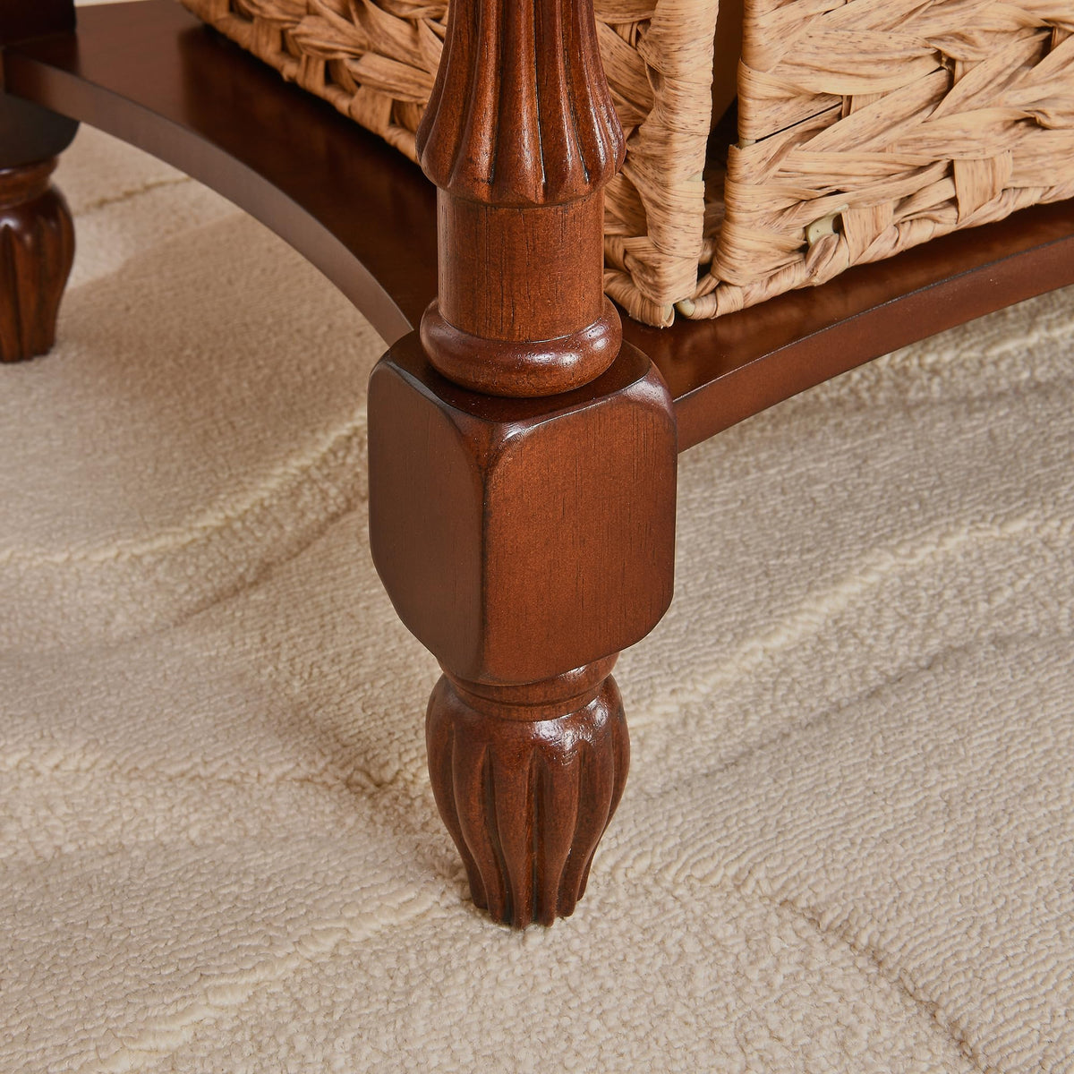 Solid Wood Side Table with Drawer, Cherry Walnut P669