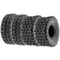 19x7-8 Front & 18x10.5-8 Rear ATV UTV Knobby Sport Tires Set of 4 L3676