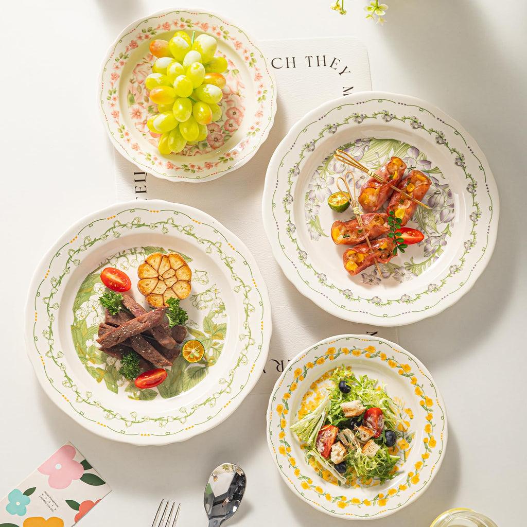 12-Piece Ceramic Dinnerware Set, Service for 4, Cream White Y42974