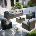 7 Piece Wicker Rattan Outdoor Sectional Sofa Set D8387