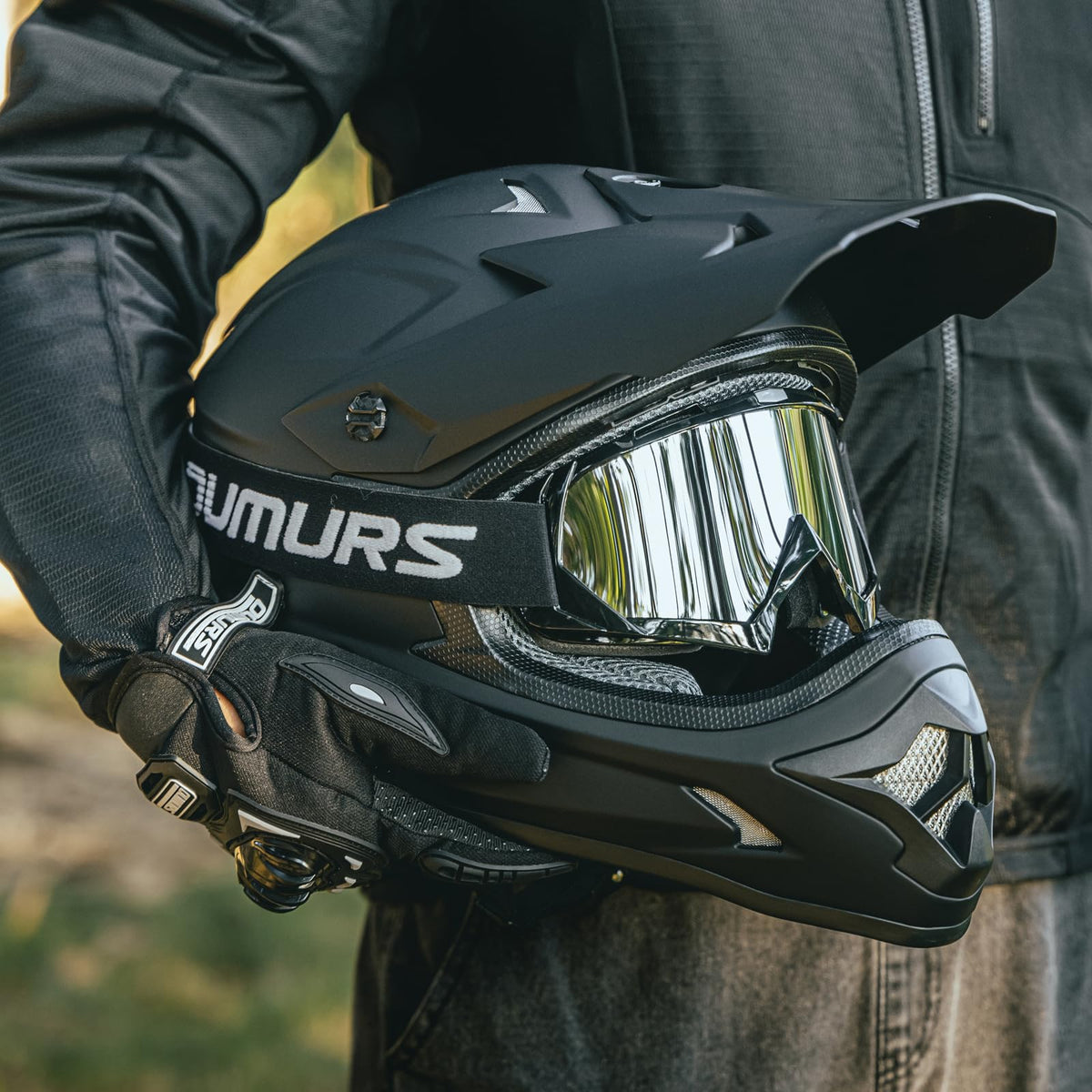 Adult ATV Dirt Bike Helmet with Goggles Gloves & Mask H573