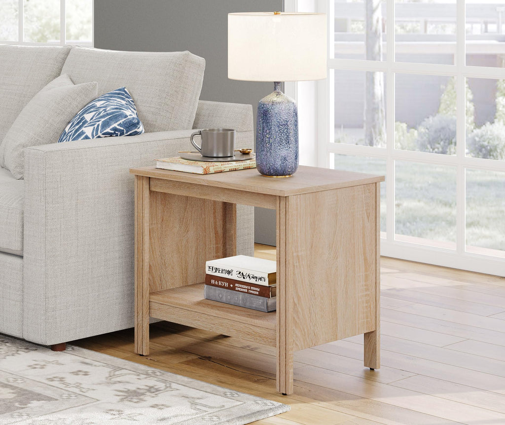 Set of 2 Square 2-Tier Nightstand with Storage J80357
