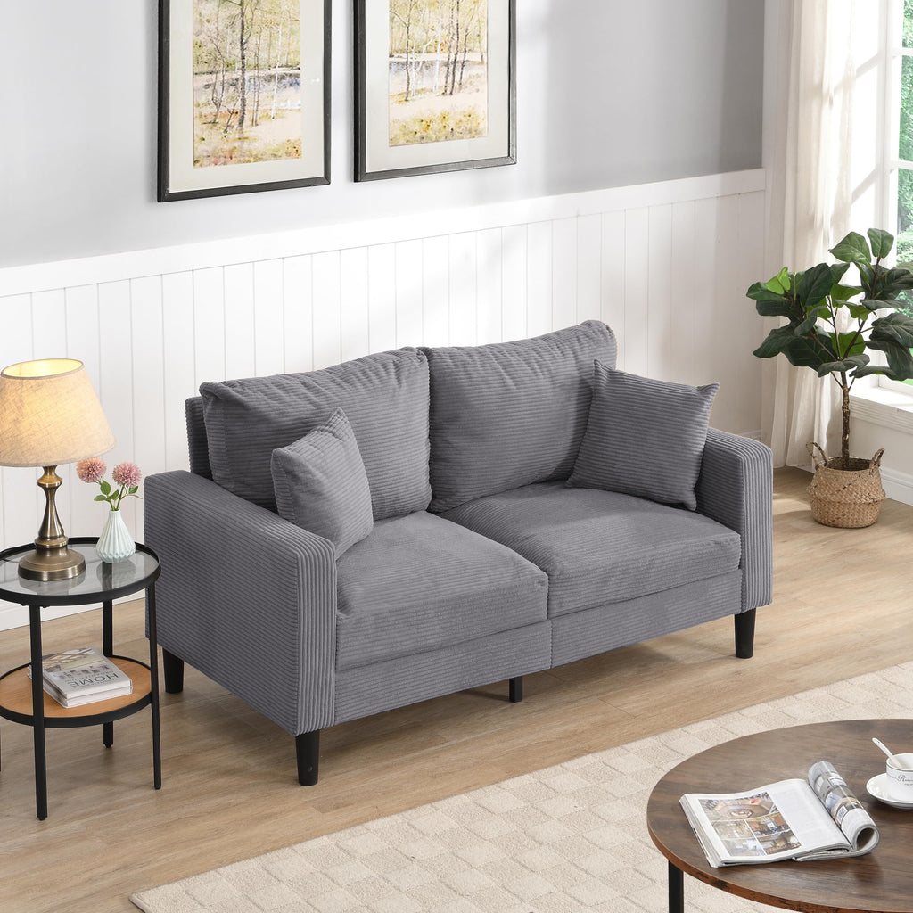 Light Gray Convertible Sleeper Loveseat Sofa N59051