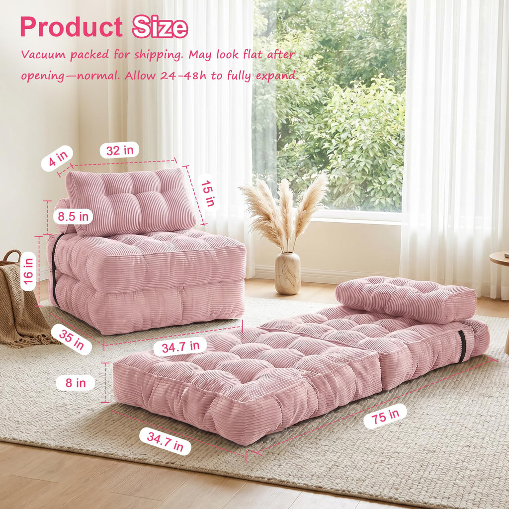 3-in-1 Folding Sofa Bed Convertible Futon Chair M21752