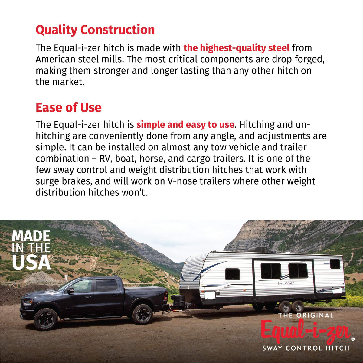 4-point Sway Control Hitch, 10,000 Lbs Trailer Weight Rating G80907