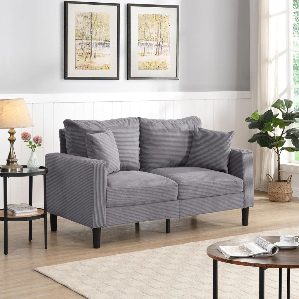 Light Gray Convertible Sleeper Loveseat Sofa N59051