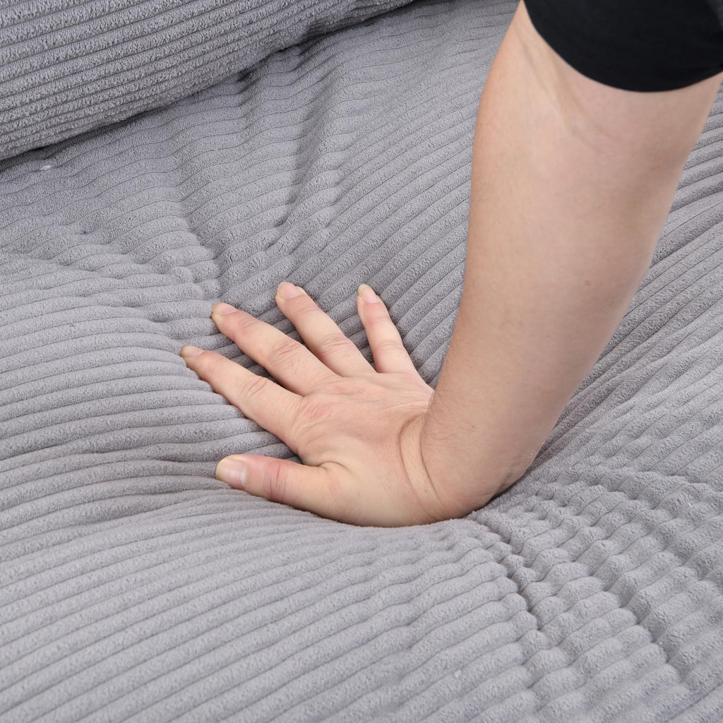 Light Gray Convertible Sleeper Loveseat Sofa N59051