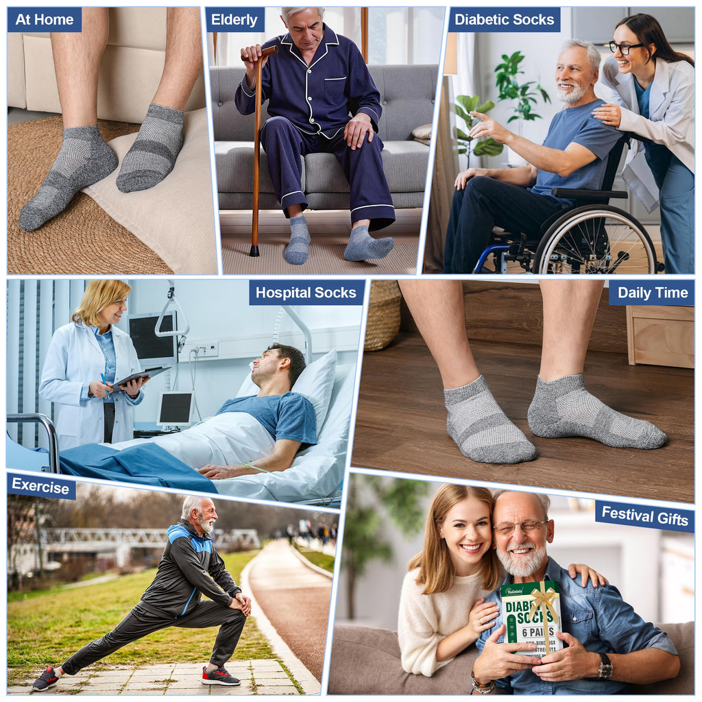 6 Pairs Low Cut Non Binding Bamboo Seamless Socks P57032